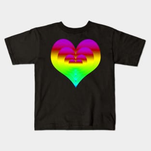 Rainbow Gradient Nested Hearts color pallet 4 Kids T-Shirt